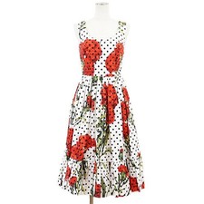 Dolce & Gabbana Carnation Floral Polka Dot Cotton Dress IT 38 Italy D&G MINT