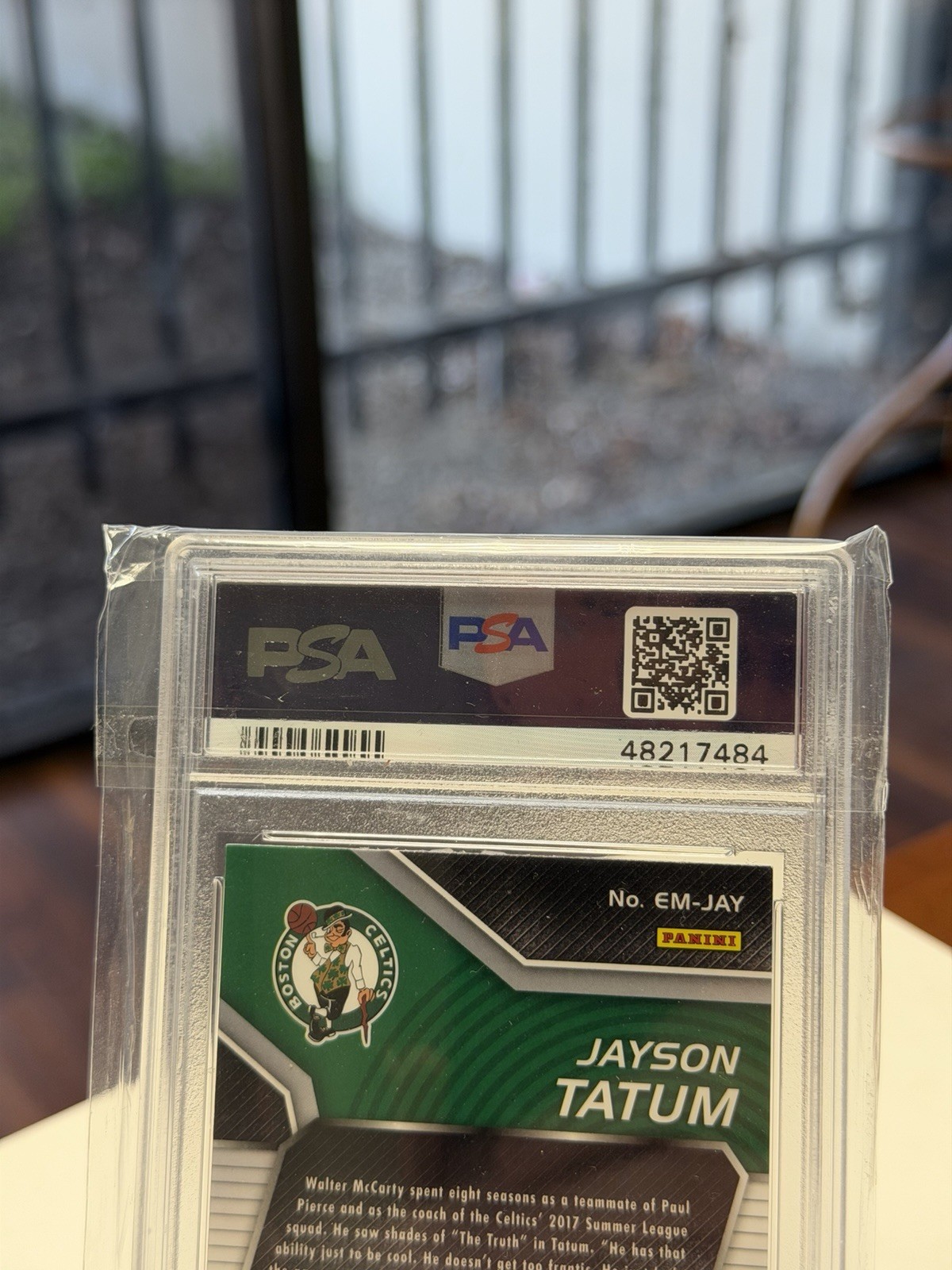 2017 Jayson Tatum ROOKIE Emergent PSA 9 #EMJAY Panini Prizm view 4