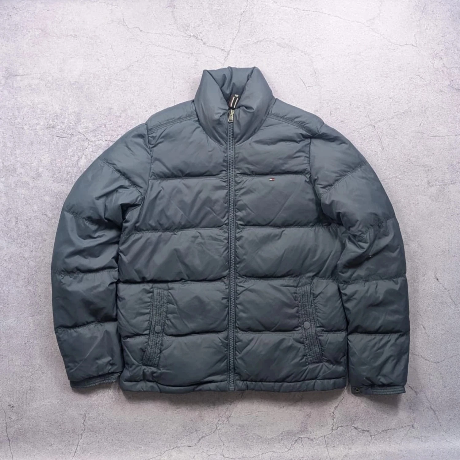 Tommy Hilfiger Y2K Mens Puffer Jacket - Grey - Medium