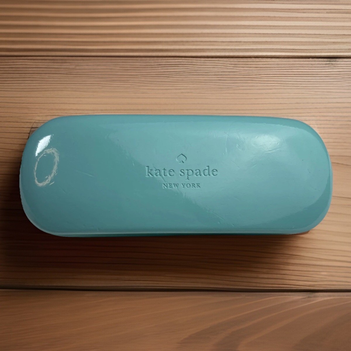 Kate Spade New York Eyeglass Case Hard Clamshell Turquoise Blue