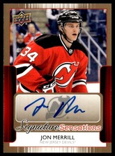 2014-15 Upper Deck Signature Sensations Jon Merrill Auto New Jersey Devils