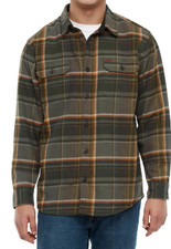Orvis Men s Long Sleeve Plaid Flannel Shirt Size Small Green Orange Gray NWT NEW