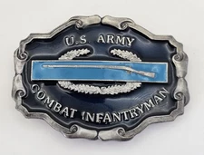 Vtg 1985 Bergamot Brass Works Belt Buckle Enameled U.S. Army Combat Infantryman