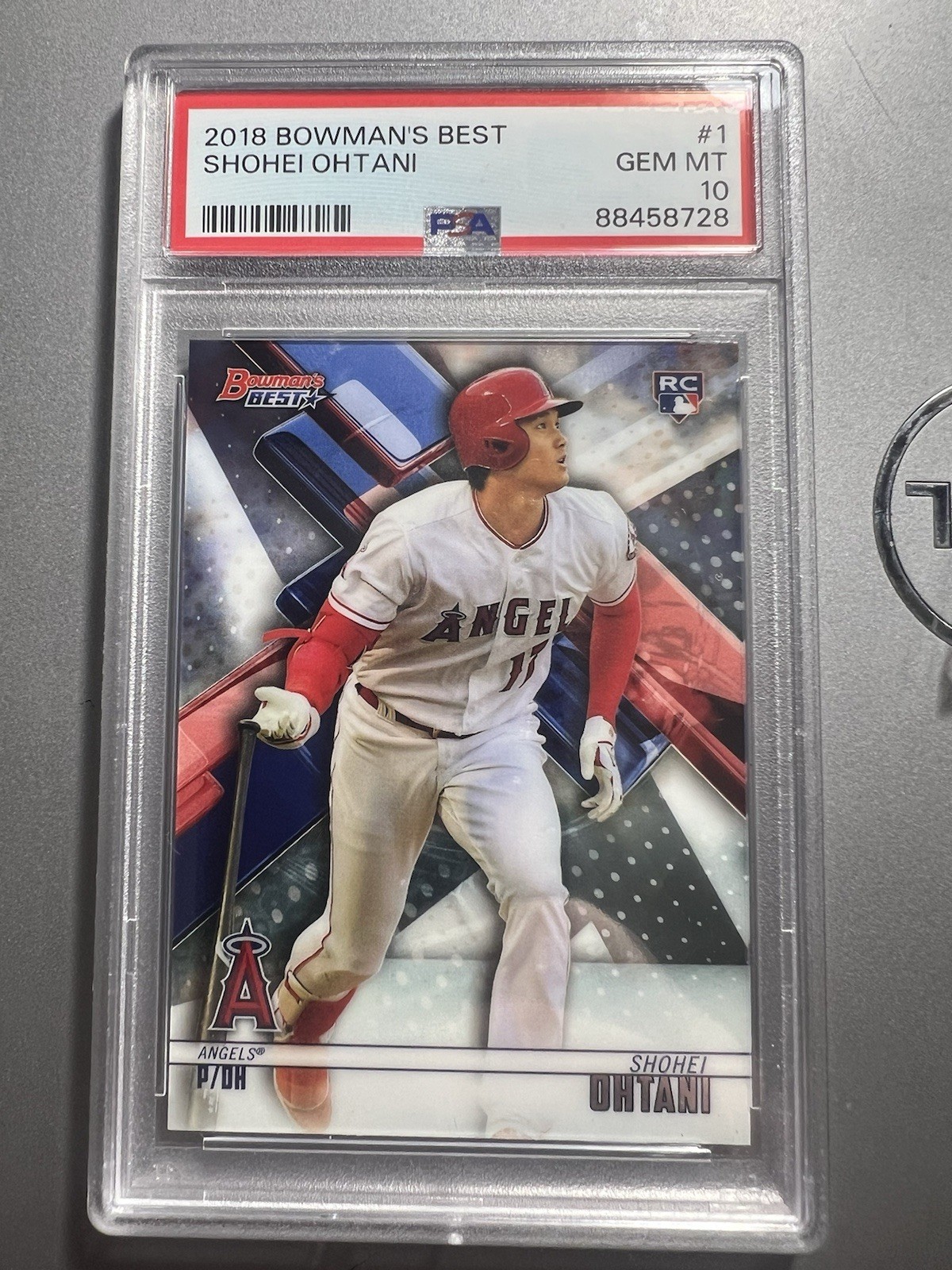 2018 BOWMAN'S BEST #1 SHOHEI OHTANI ROOKIE RC, ANGELS, DODGERS - PSA 10 Gem Mint