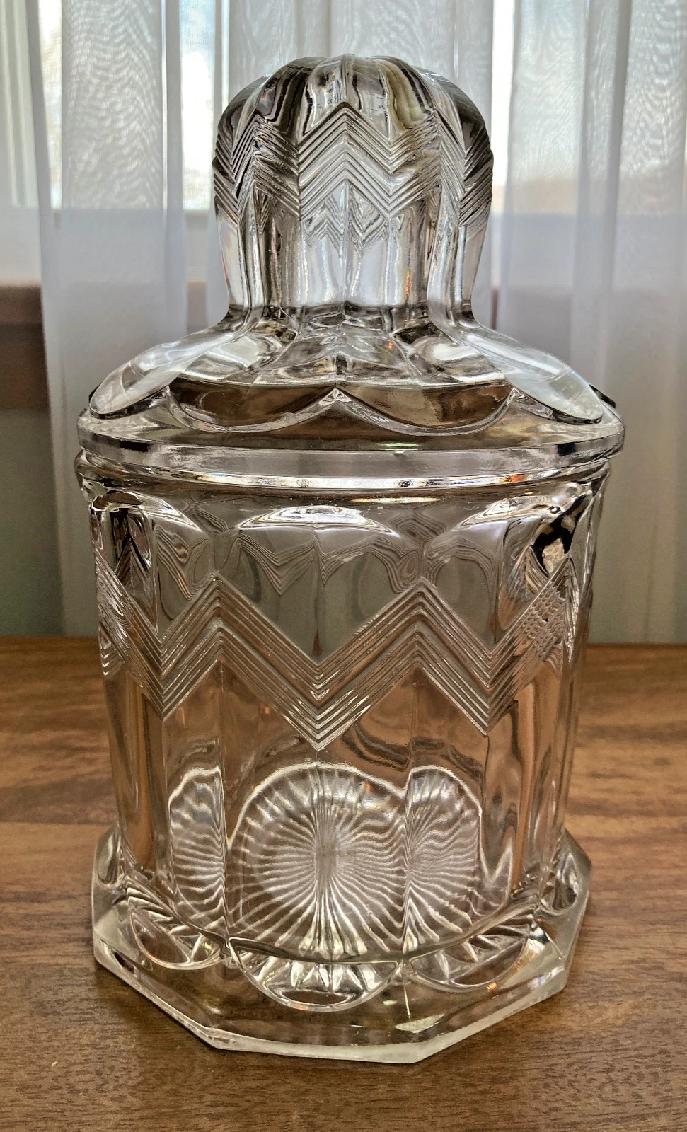 EAPG Cambridge Glass Soda Fountain Jar for Crushed Fruit, 10.5"H x 6.5"Diam.