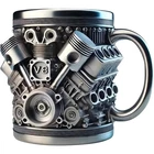 V8 & V6 Engine Design Stainless Steel Mug Beer Tea Cup Coffee Mug Restaurant