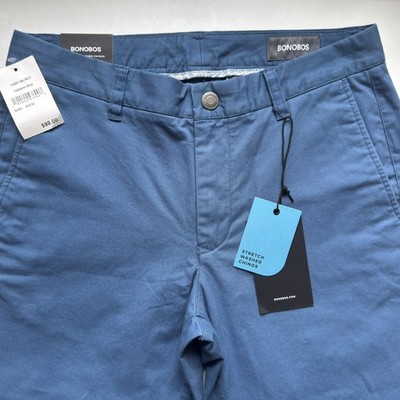 Bonobos Stretch Washed Chino Pants Men's 30x30 Captains Blue Straight Leg NWT