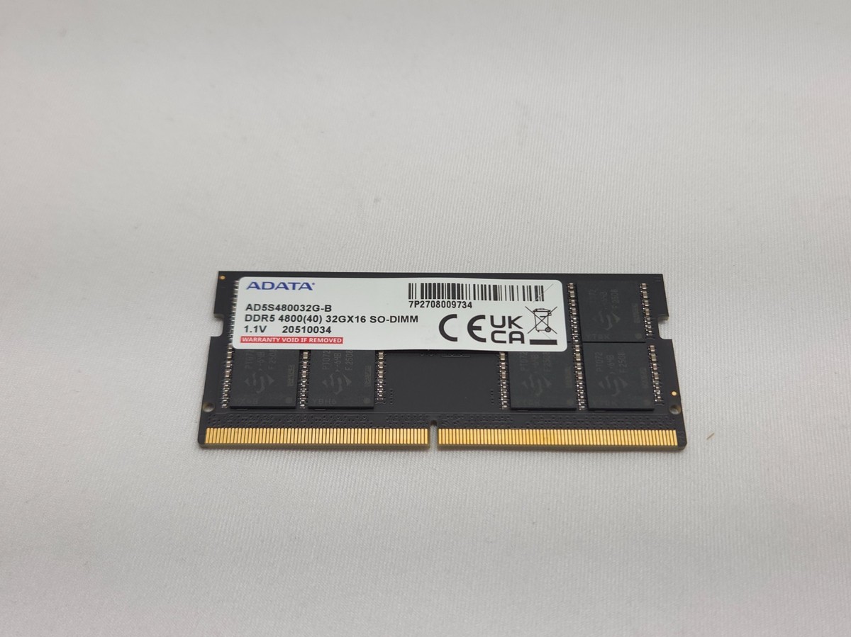 System Pulled Adata 32GB DDR5 SODIMM Laptop Memory DDR5-4800