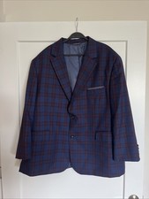 Oak Hill Blazer Mens 2XL Blue Plaid Sport Coat Suit Jacket - 50PR/52PR