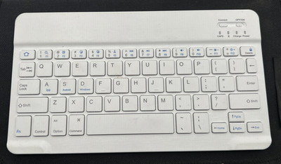 Bluetooth Keyboard for Tablets IPads w/charging cable works nice 9'' X 5'' White