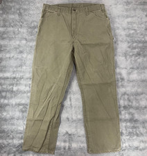 Dickies Canvas Pants Men 38x32 Green Relaxed Carpenter Jeans Work