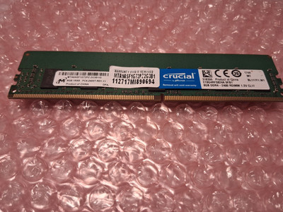 Micron 8GB (1 Stick) PC4-19200 DDR4 2400T 1Rx8 ECC Memory MTA9ASF1G72PZ-2G3B1IG