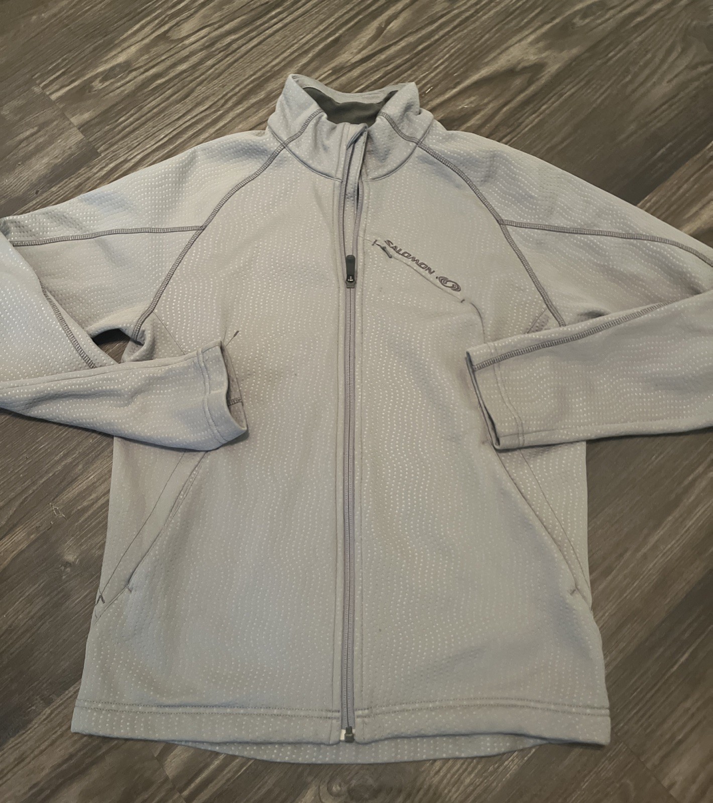 Salomon Softshell Jacket Mens  Light Gray Fleece … - image 1