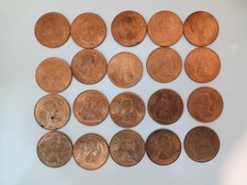 20x queen elizabeth II one penny coins, mostly 1967, in reasonable condition