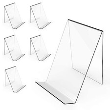 Acrylic Book Stand Without Ledge ,6 Inch Clear Acrylic Display 6PC Transparent