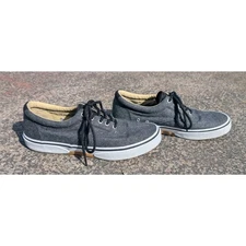 Sperry Mens Top Sider Low Top Lace Up Canvas Sneaker Shoes Sz US 9 Gray STS13147