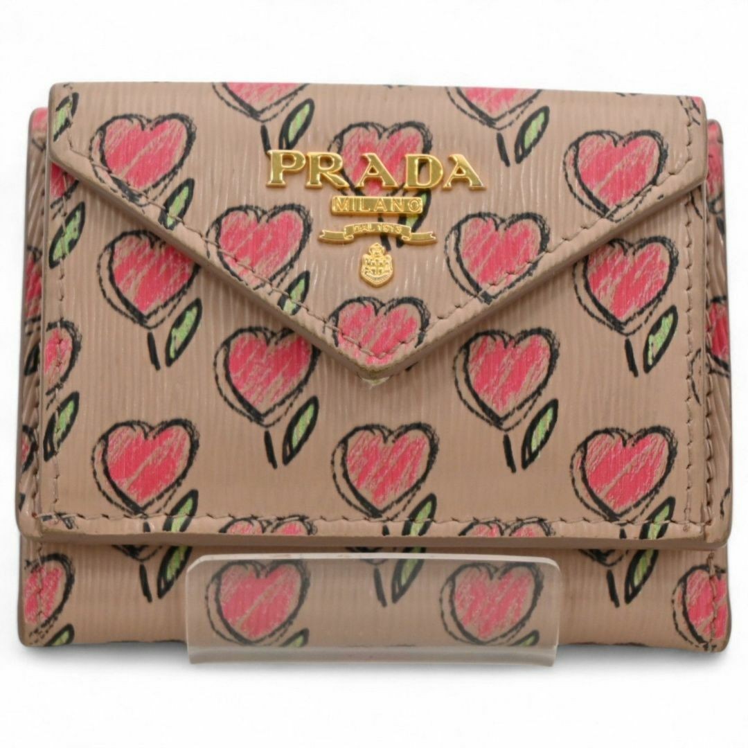Prada Heart Flower Tri-fold Wallet PR9511HG Rank B