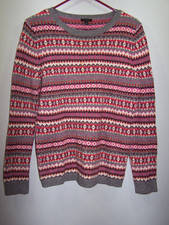 Talbots Fair Isle Crewneck Sweater, 30 Lambs Wool - Size S