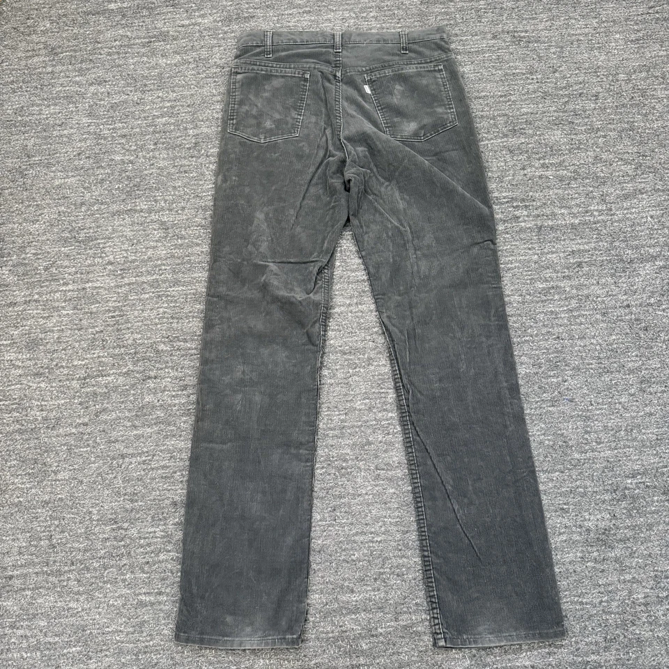 Pantalones de Pana Levis De Colección Hombres 33X33 Gris 519 Pierna Recta Años 80 Academia EE. UU. Foto 2 de 4