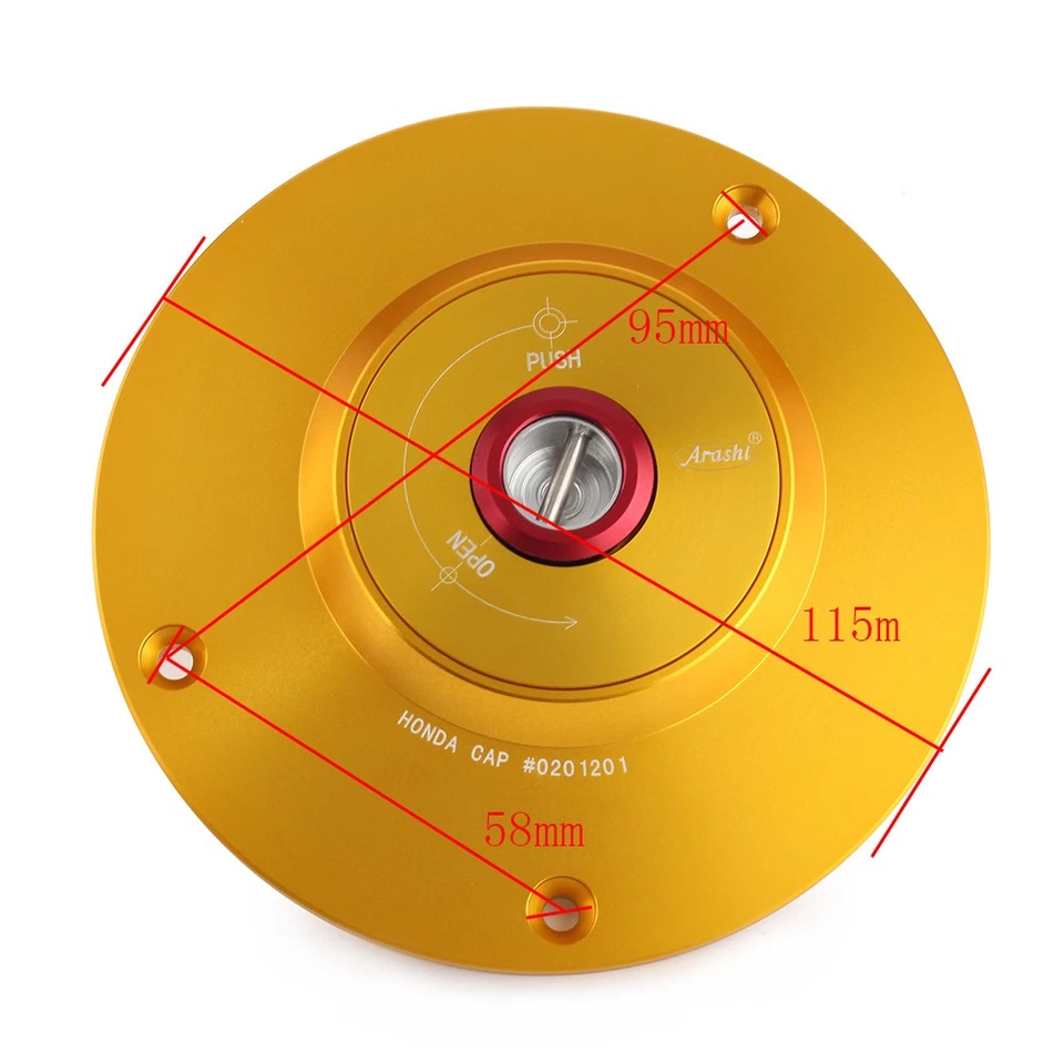 Cubierta de tapa del tanque de combustible de gasolina con llave Fit Honda CB600F CB900F CBR600RR CBR900RR dorado Foto 2 de 4
