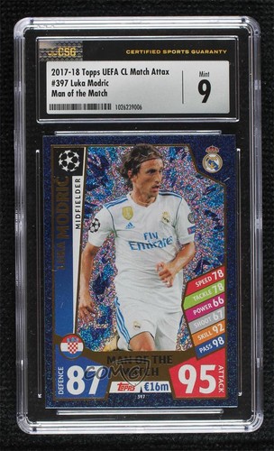 2017-18 Topps UEFA Champions Match Attax Man of the Luka Modric #397 CSG 9 Mint