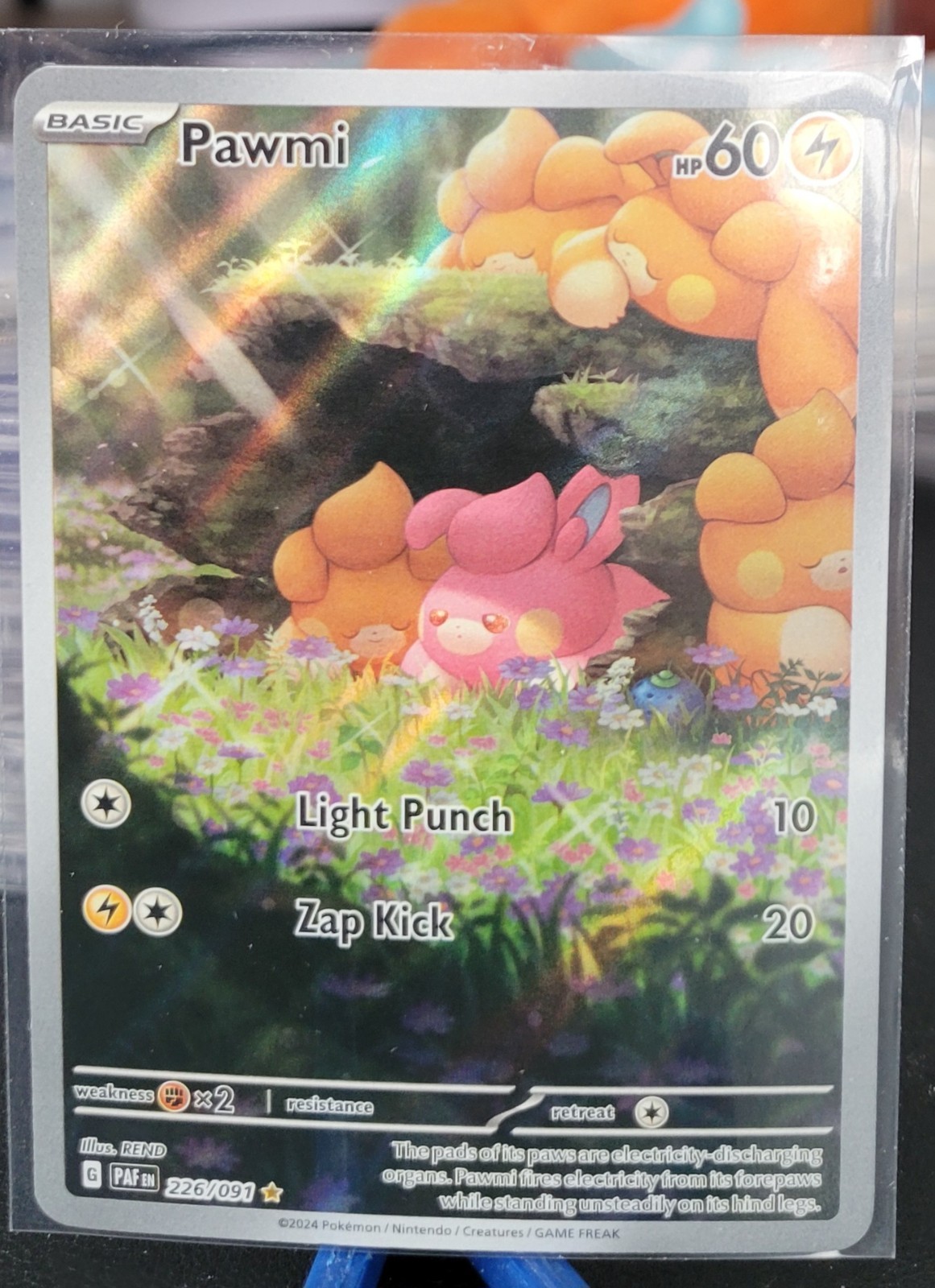 Pawmi 226/091 SV: Paldean Fates Illustration Rare Pokemon Card