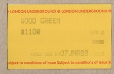 Wood Green 12 - UTS London Underground ticket - London N22