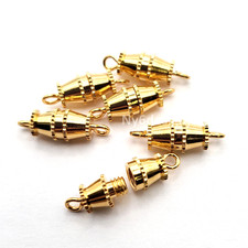 Gold Plated Twist Barrel Clasps 10x5mm for Necklace Bracelet Making 6pcs