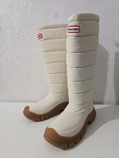 Hunter Intrepid Tall Snow Boot White Insulated Waterproof Women's Size 6