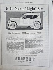 1922 Paige Built Jewett Not A Light Six Car Original Vintage ad