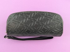 Oakley Women  s Black Leather Sunglass Case Zippered w/ Wrist Strap - Authentic