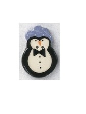 Mill Hill Ceramic Buttons 86354 Penguin with Blue Hat