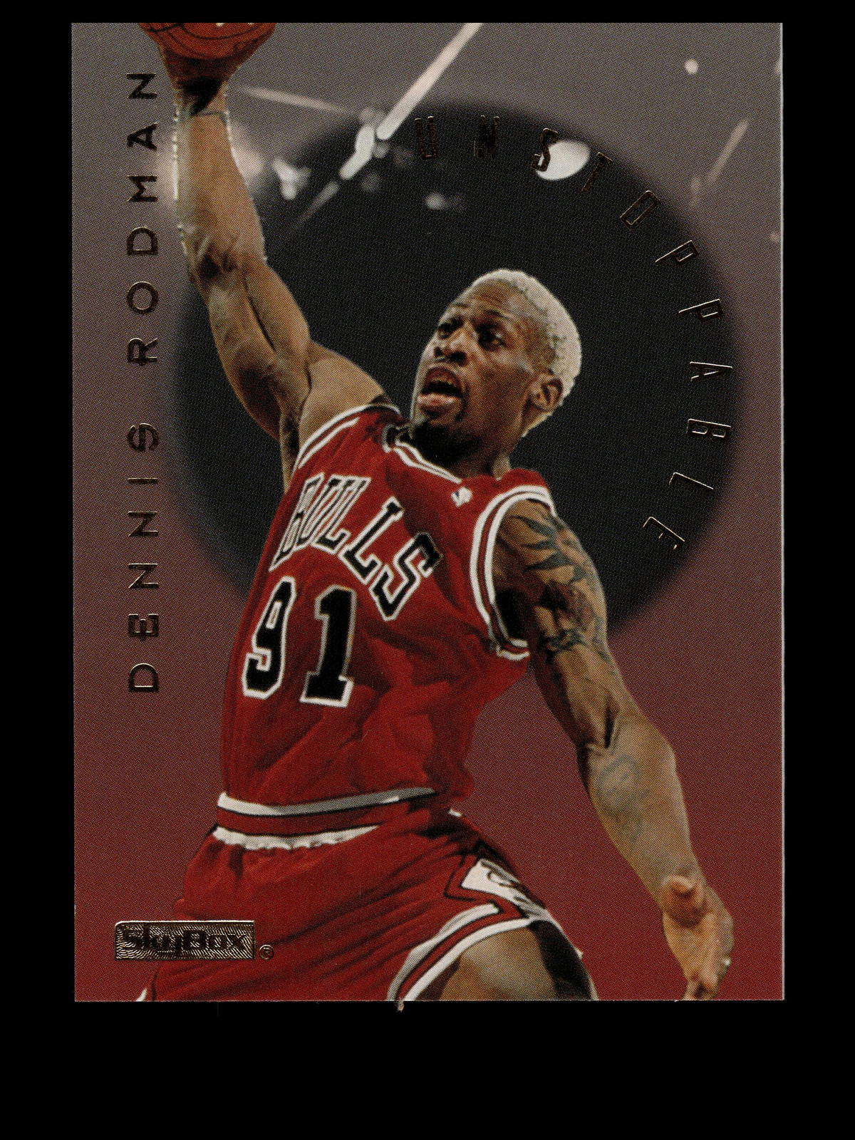 1995-96 SkyBox E-XL #4 Dennis Rodman Unstoppable
