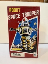 Classic Tin Robot Space Trooper with Friction Crank Motor Robby The Robot