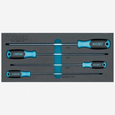 Hazet 163-380/4N Extra Long TORX  Screwdriver Set, 4 Pieces