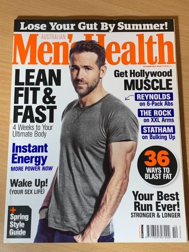 Australian Men's Health Magazine October 2016 Ryan Reynolds Zac Efron