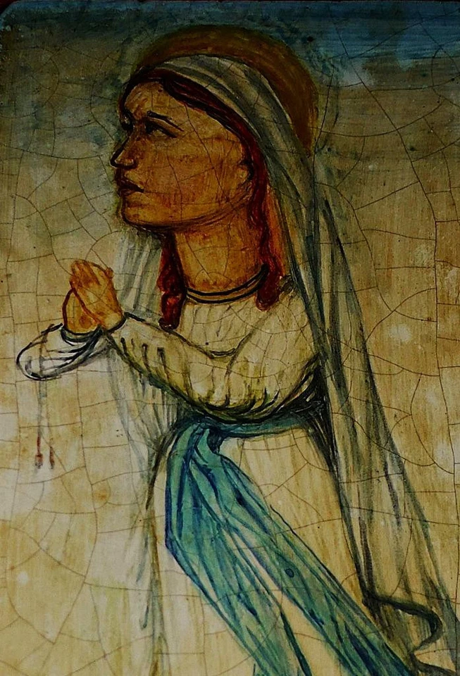 Mary Magdalene Walked in Roses with Jesus Christ Ceramic Slab My Blessed Mother - Image 2 of 4