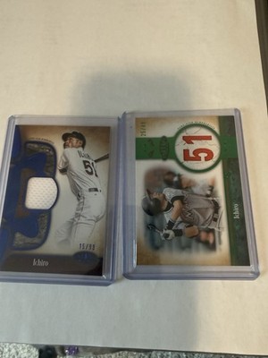 Ichiro game worn jersey relic baseball card set 