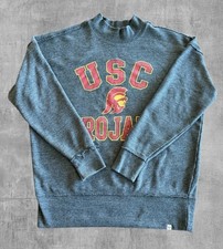 USC Trojans '47 Brand Sweatshirt Womens Medium Grey Mock Neck Raw Hem Pullover