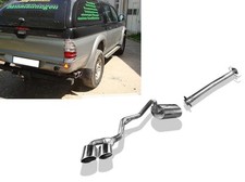  Sidepipe Komplettanlage ab Kat Mitsubishi L200 K60T Bj.96-06 2x115x85 oval