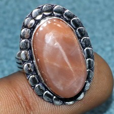 Sunstone 925 Silver Plated Ring US 7.5 Graceful Jewelry Fresh Stock Deal JW
