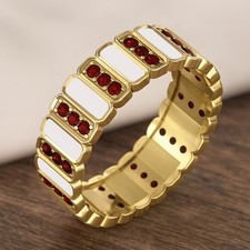 Luxury Garnet Ring   14k Yellow, Rose, White Gold January Birthstone  1033