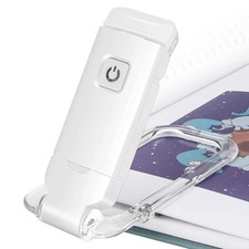 USB Rechargeable Clip On Book LED Light Dimmable Lamp for Reading in Bed.