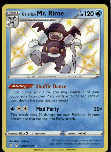 Galarian Mr. Rime Shiny Holo Rare Shining Fates: Shiny Vault SV021/SV122 NM