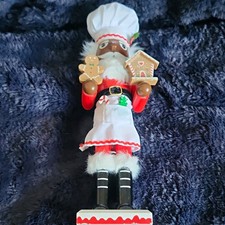 Christmas Nutcracker Chef Baker Standing Decor w/ Gingerbread Man & House