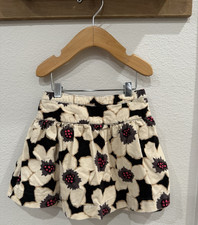 Genuine Kids from OshKosh Girls 3T Black Beige Floral A-Line Cotton Skirt