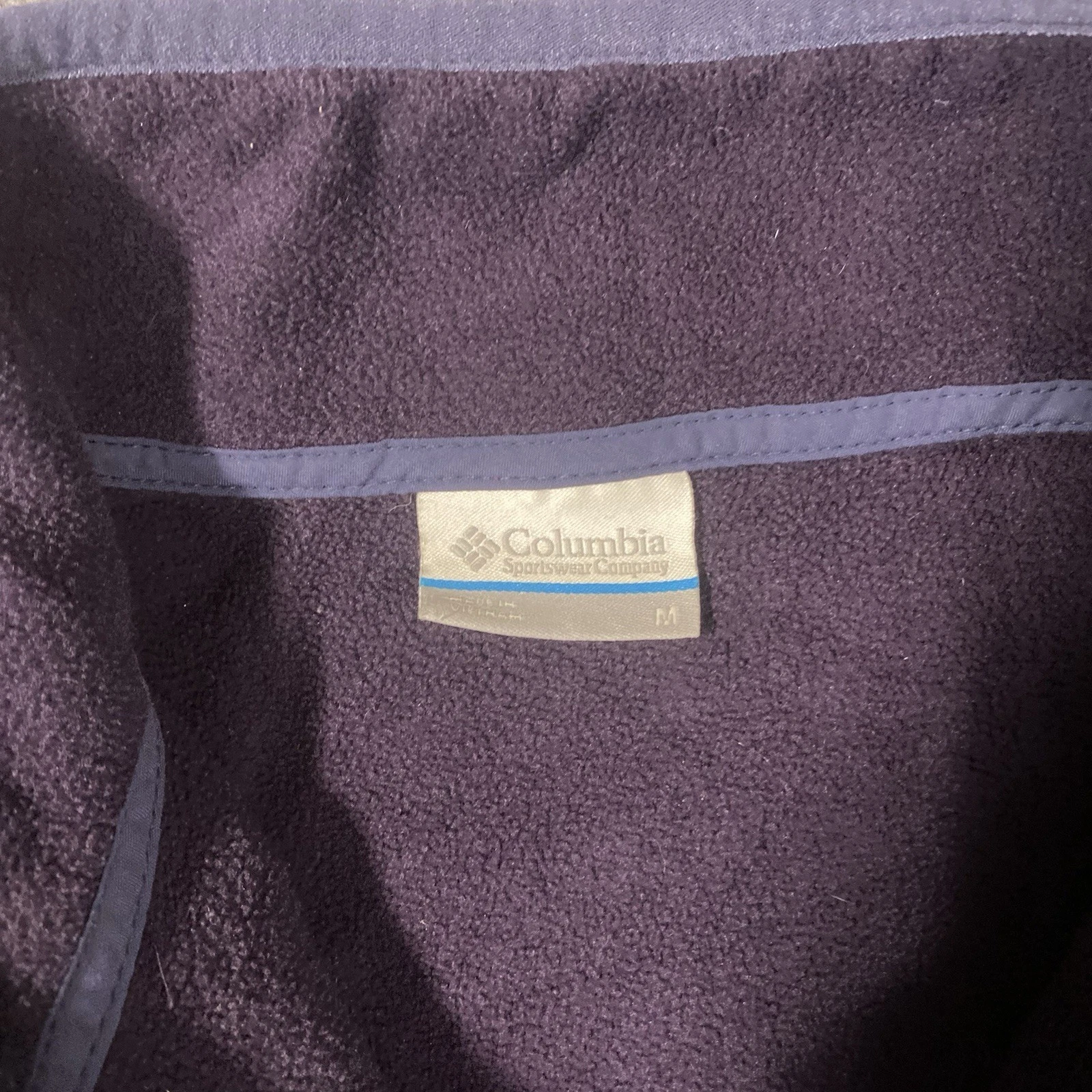 Columbia Mens M Purple Full Zip Fleece Jacket Stand-Up Outdoor Hiking - product detail image 7