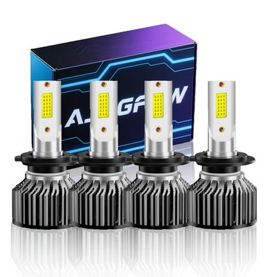 Combo H7 H7 LED Headlight Bulbs Kit High Low Beam Super Bright 6000K LED White