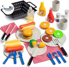 27 PCS Kids BBQ Grill Playset Backyard Barbecue Play Grill Toy Set for Toddlers,
