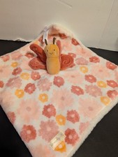 Dreamgro Pink Butterfly Plush Lovey Floral Baby 13" Security Blanket